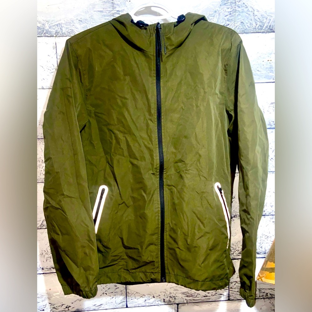 Old Navy Men's Green Windbreaker with Reflectors Sz Small